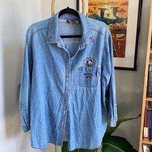 VTG Mickey Unlimited Denim Button Down